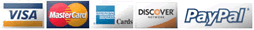 Visa, American Express, MasterCard, Discover